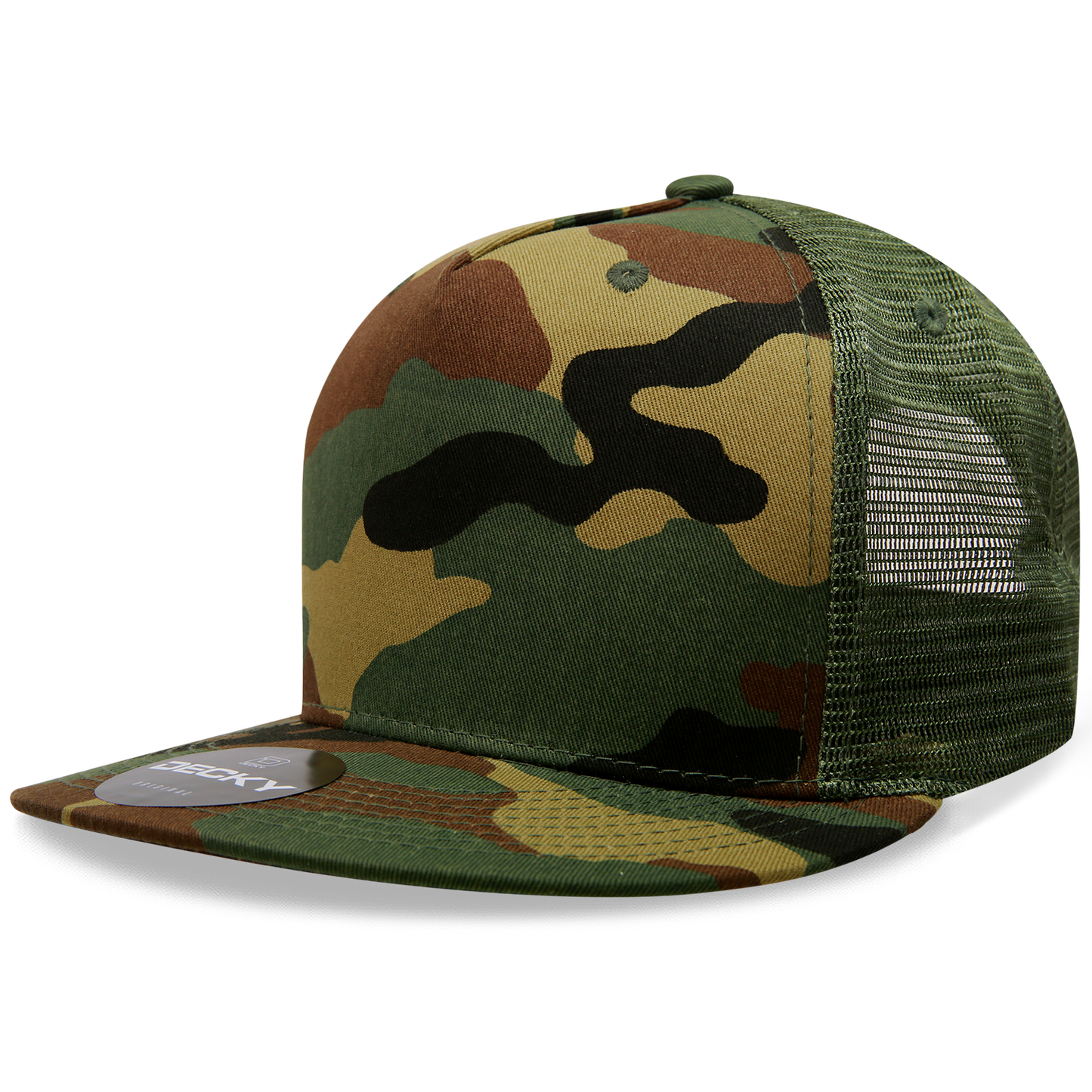 Decky 1063 Trucker Hat - Structured, Flat Brim