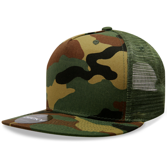 Decky 1063 Trucker Hat - Structured, Flat Brim