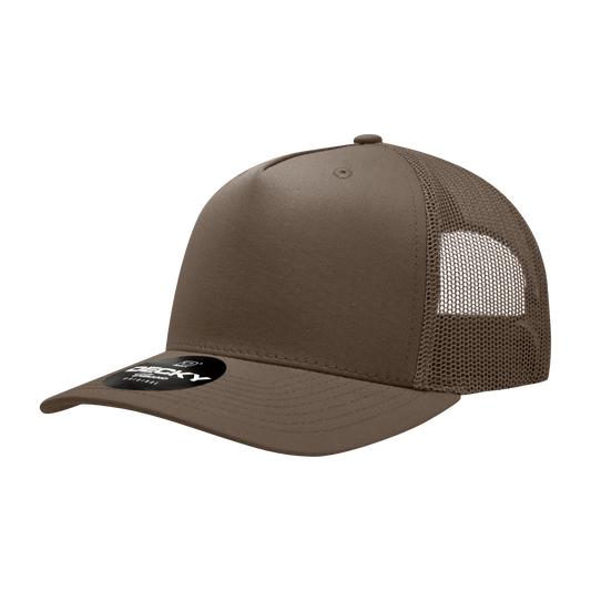 Decky 5 Panel Mid Profile Structured Cotton Blend Trucker