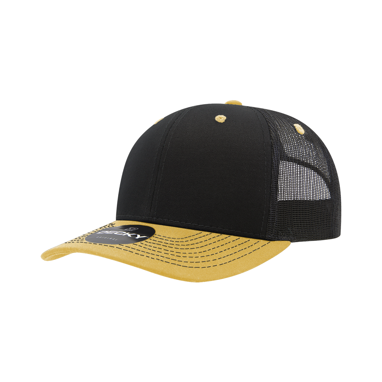 Decky 6031 Trucker Hat - Structured, Curved Brim