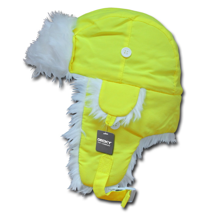 Decky 779 Neon/White Fur Aviator Hat - 100% Nylon