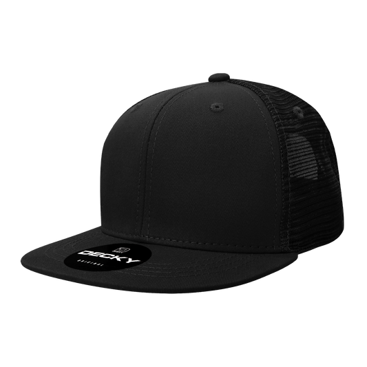 Decky 1052 Trucker Hat - Structured, Flat Brim