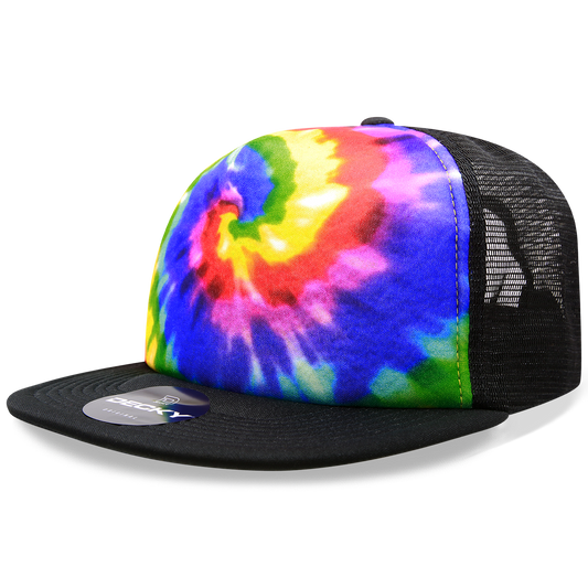 Decky 5 Panel High Profile Structured Tie Dye Trucker