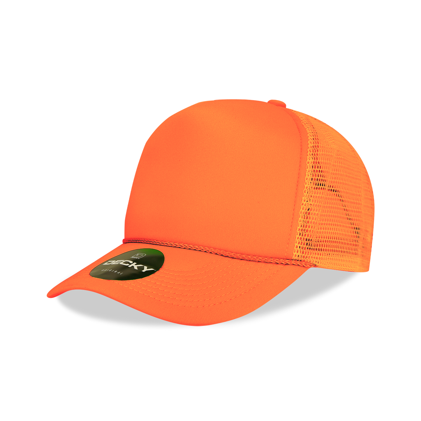 Decky 221 Solid Color Neon Foam Trucker Cap - 20% Cotton, 80% Polyeste