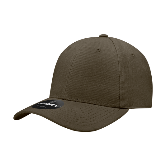 Decky 6 Panel High Profile Structured Acrylic/Polyester Fitted Curved