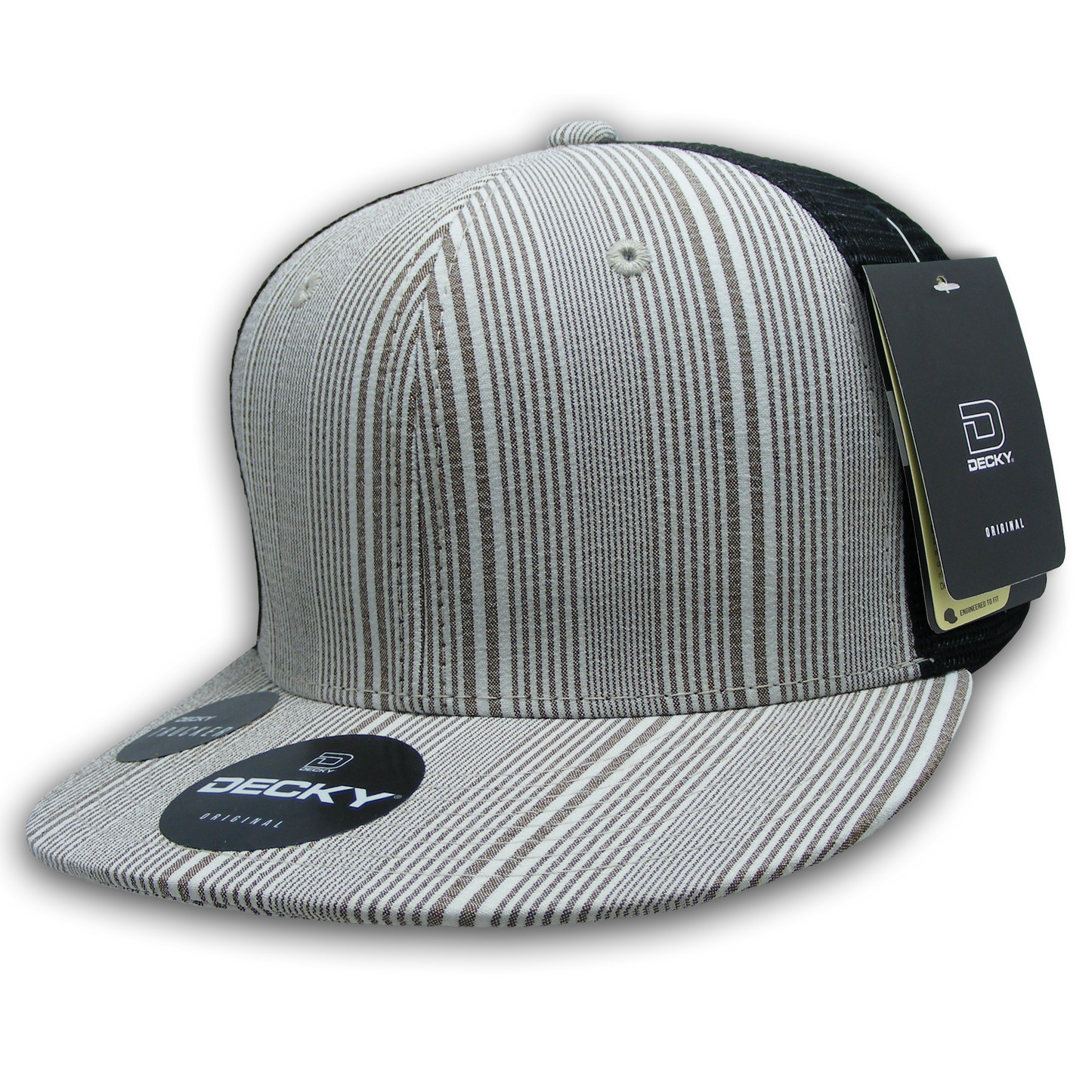 Decky 6016 High Crown Plaid Black Mesh Hat - 50% Cotton, 50% Nylon