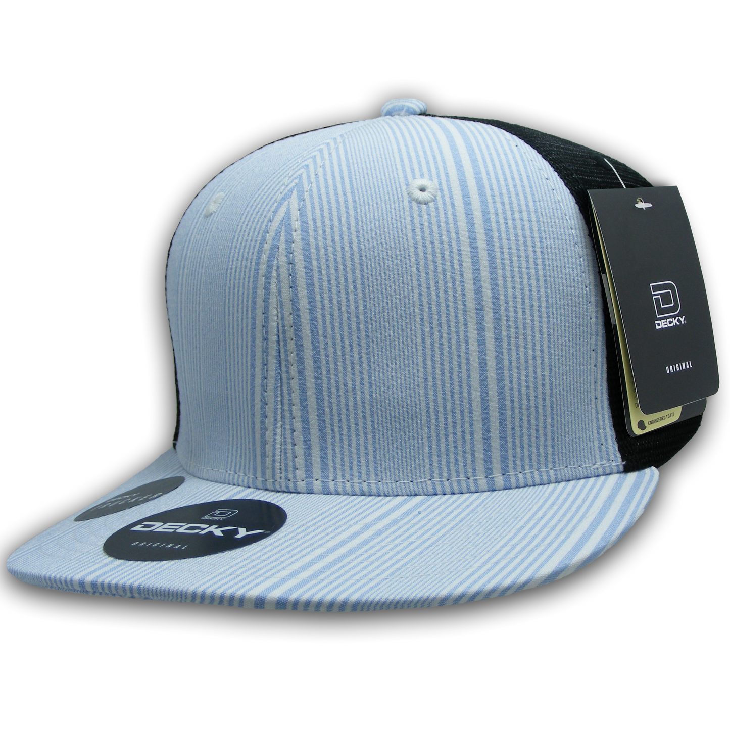 Decky 6016 High Crown Plaid Black Mesh Hat - 50% Cotton, 50% Nylon