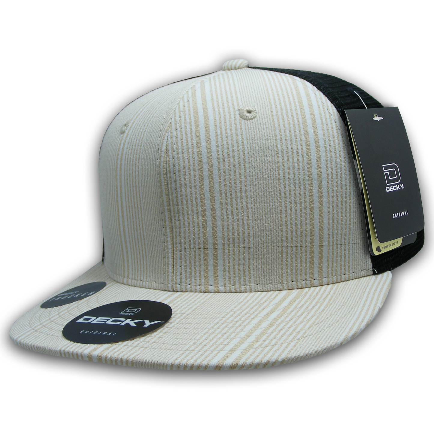 Decky 6016 High Crown Plaid Black Mesh Hat - 50% Cotton, 50% Nylon