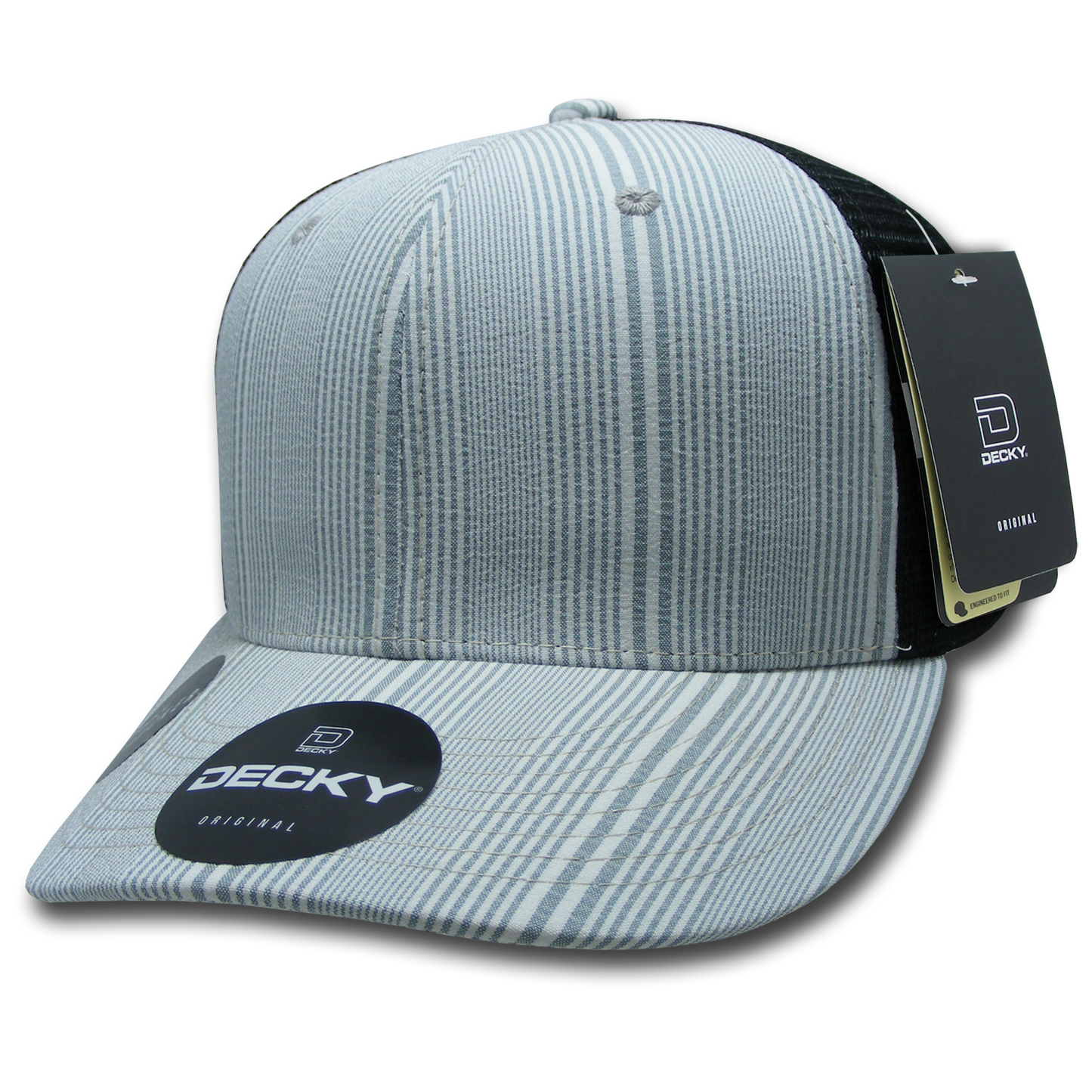 Decky 6018 Mid Crown Plaid Black Mesh Hat - 50% Cotton, 50% Nylon