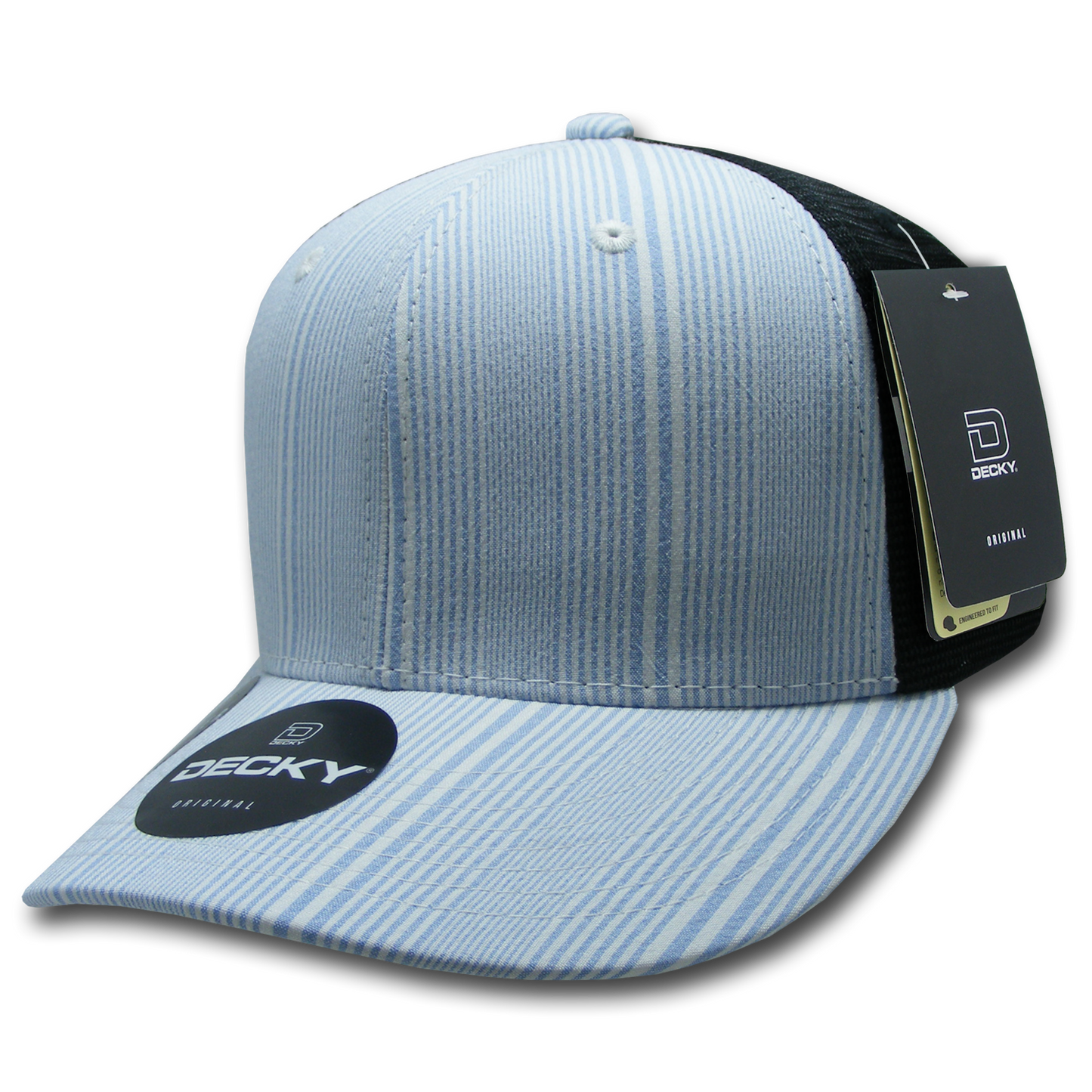 Decky 6018 Mid Crown Plaid Black Mesh Hat - 50% Cotton, 50% Nylon
