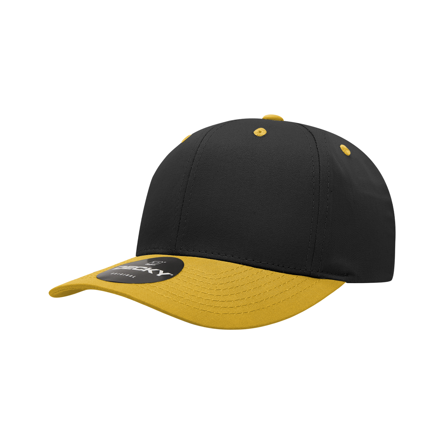 Decky 6022 Snapback Cap - Structured, Curved Brim