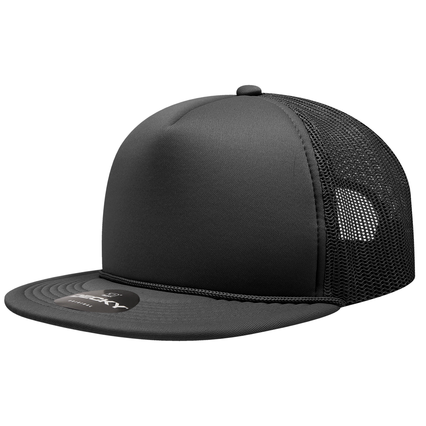 Decky 6026 Trucker Hat - Structured, Flat Brim