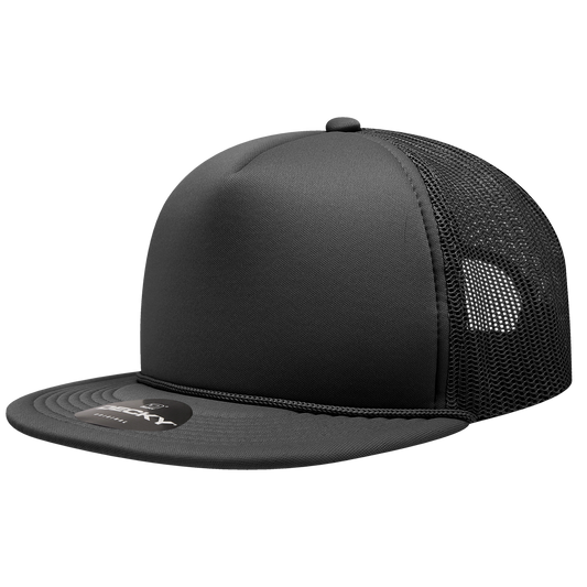 Decky 6026 Trucker Hat - Structured, Flat Brim