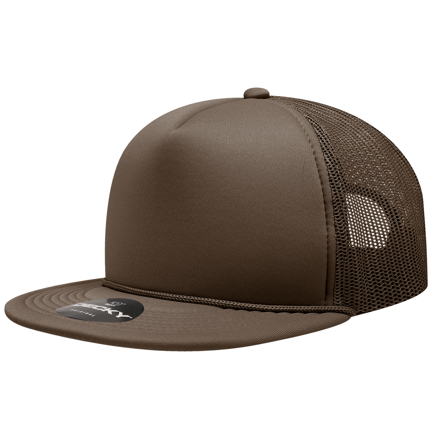 Decky 6026 Trucker Hat - Structured, Flat Brim