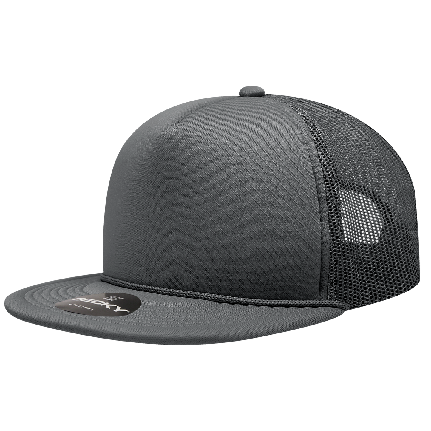 Decky 6026 Trucker Hat - Structured, Flat Brim