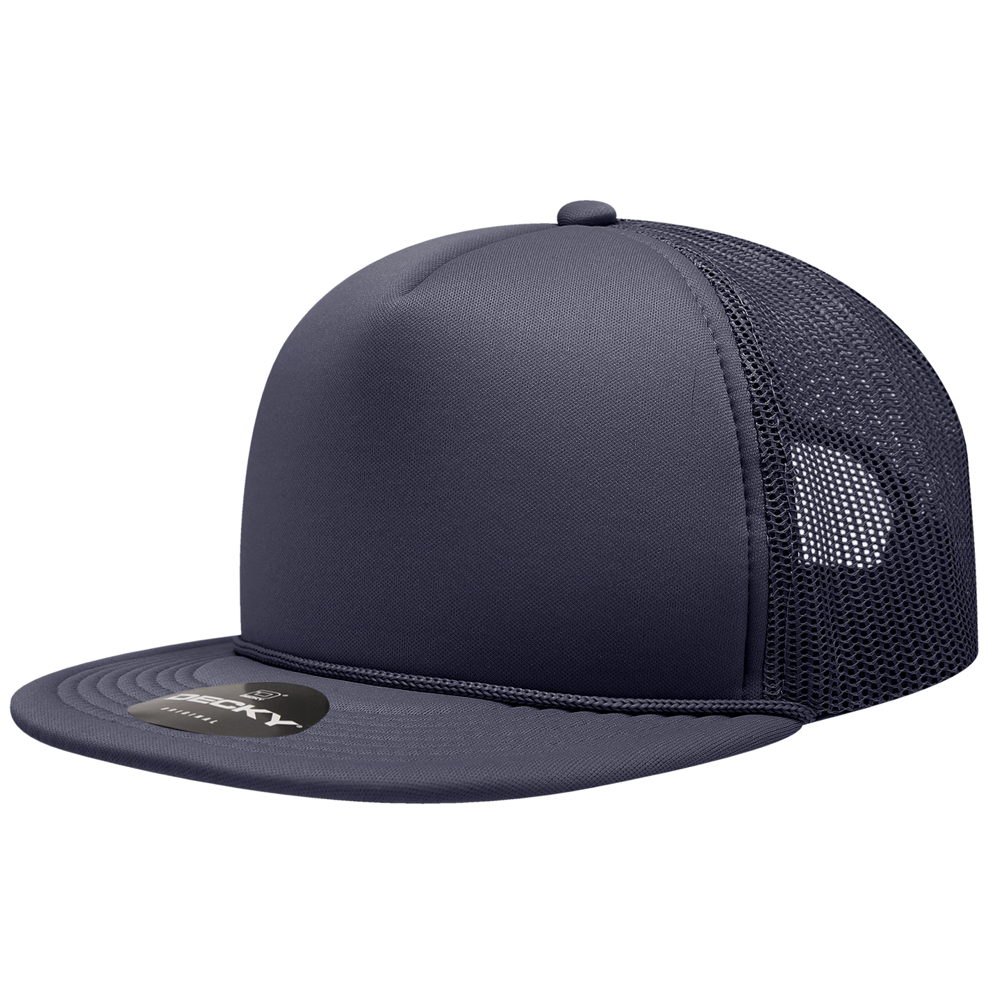 Decky 6026 Trucker Hat - Structured, Flat Brim