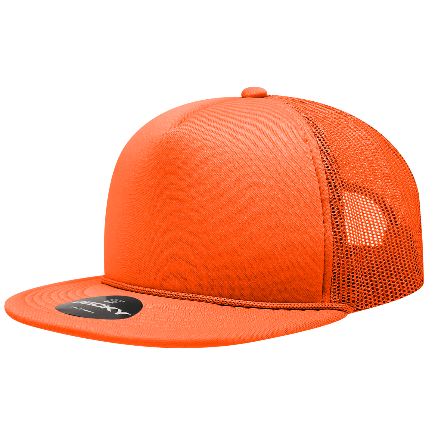 Decky 6026 Trucker Hat - Structured, Flat Brim