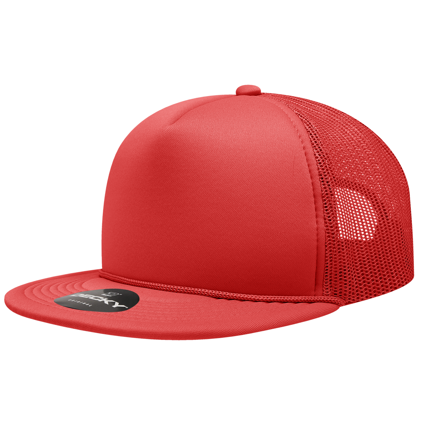 Decky 6026 Trucker Hat - Structured, Flat Brim