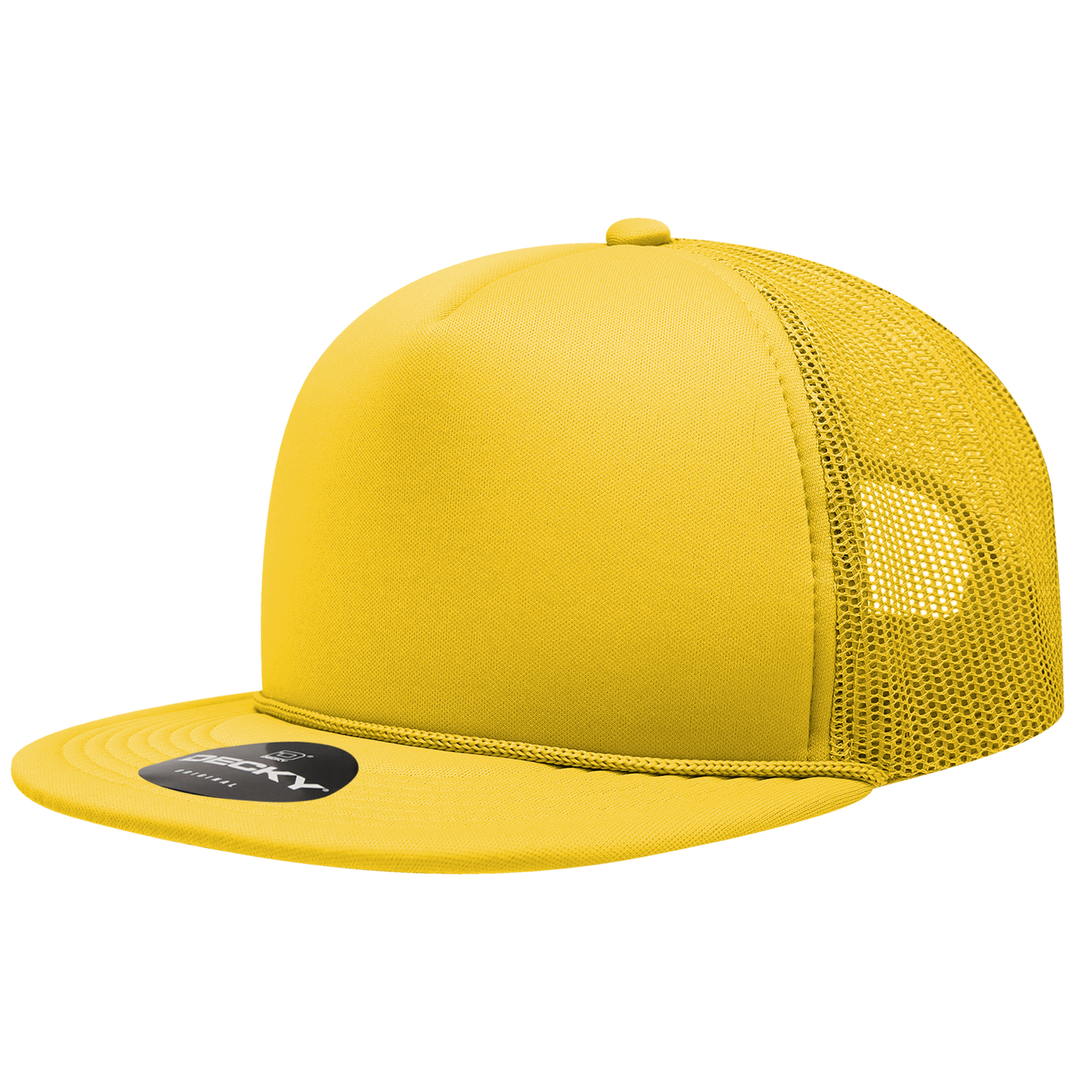 Decky 6026 Trucker Hat - Structured, Flat Brim