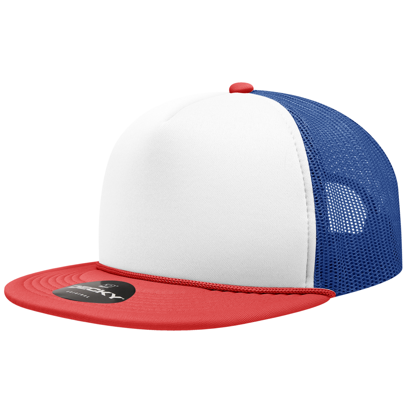 Decky 6026 Trucker Hat - Structured, Flat Brim