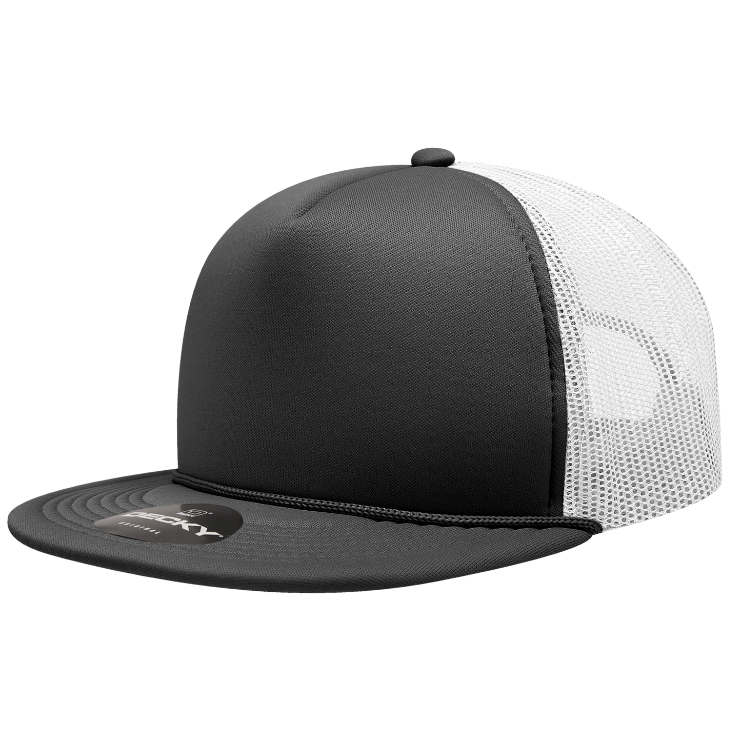Decky 6026 Trucker Hat - Structured, Flat Brim