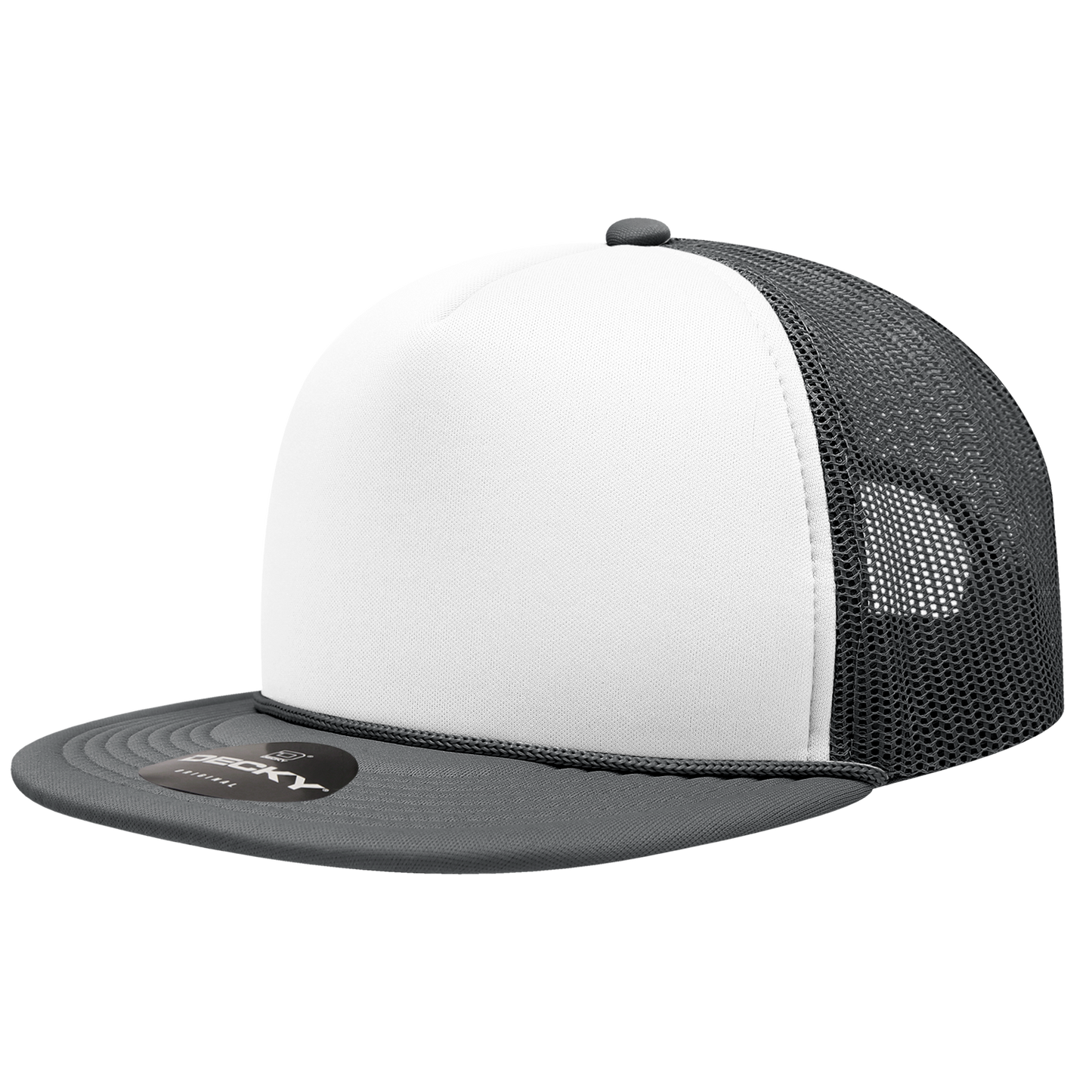 Decky 6026 Trucker Hat - Structured, Flat Brim