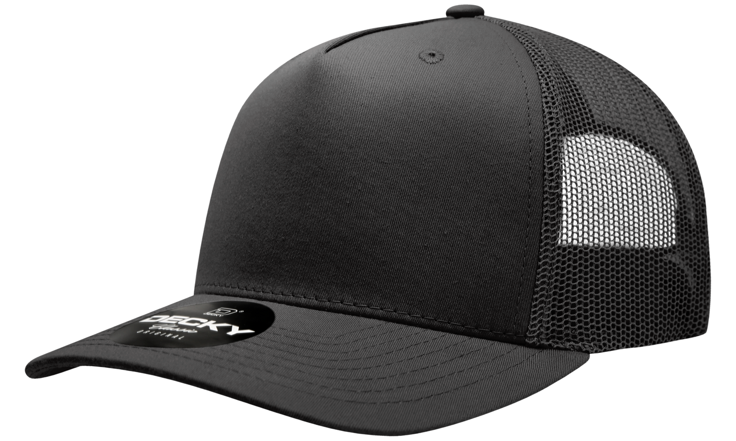 Decky 6030 Trucker Hat - 100% Polyester, Structured