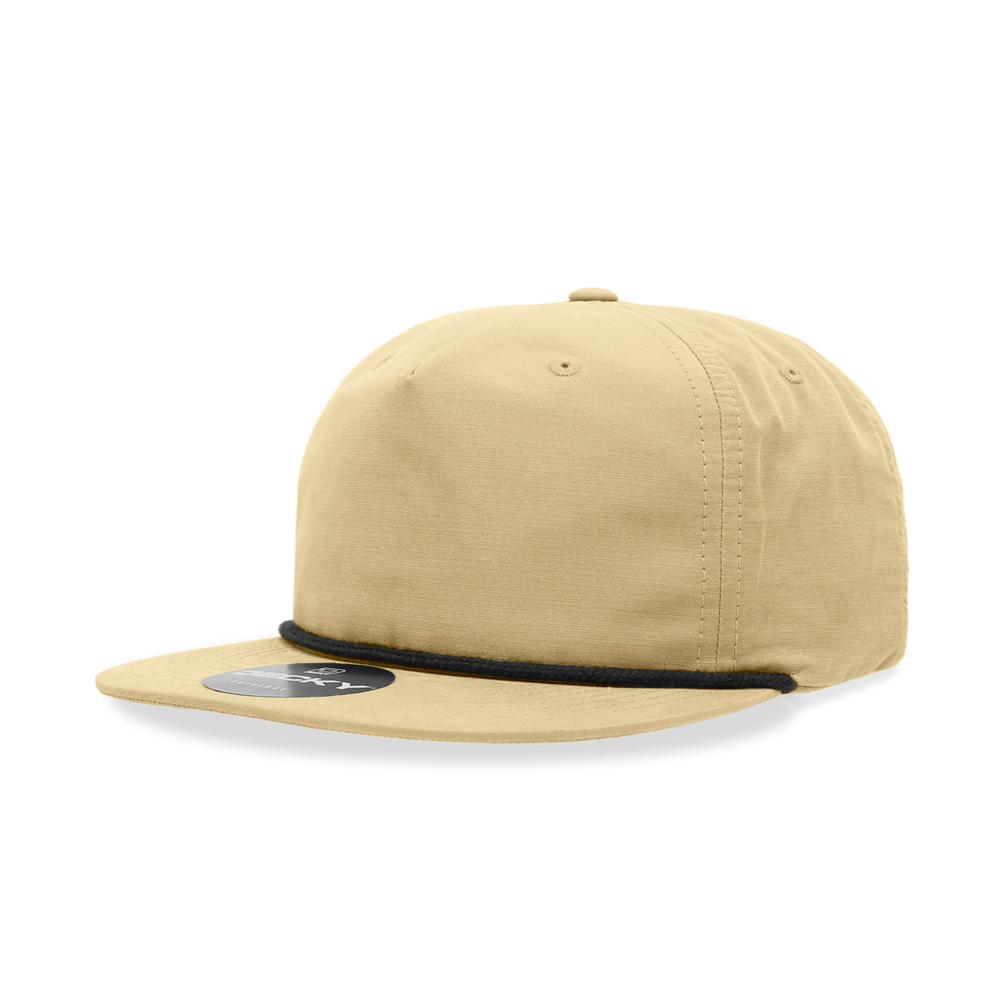 Decky 5 Panel High Profile Relaxed Cotton Blend Rope Hat