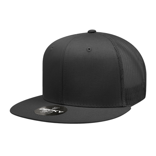 Decky 6033 Trucker Hat - 100% Polyester, Structured