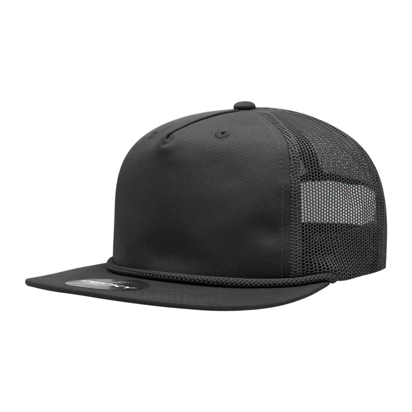 Decky 6041 Trucker Hat - Structured, Flat Brim