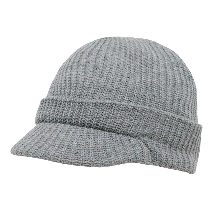 Decky 605 Beanie Hat - 100% Acrylic, Curved Brim