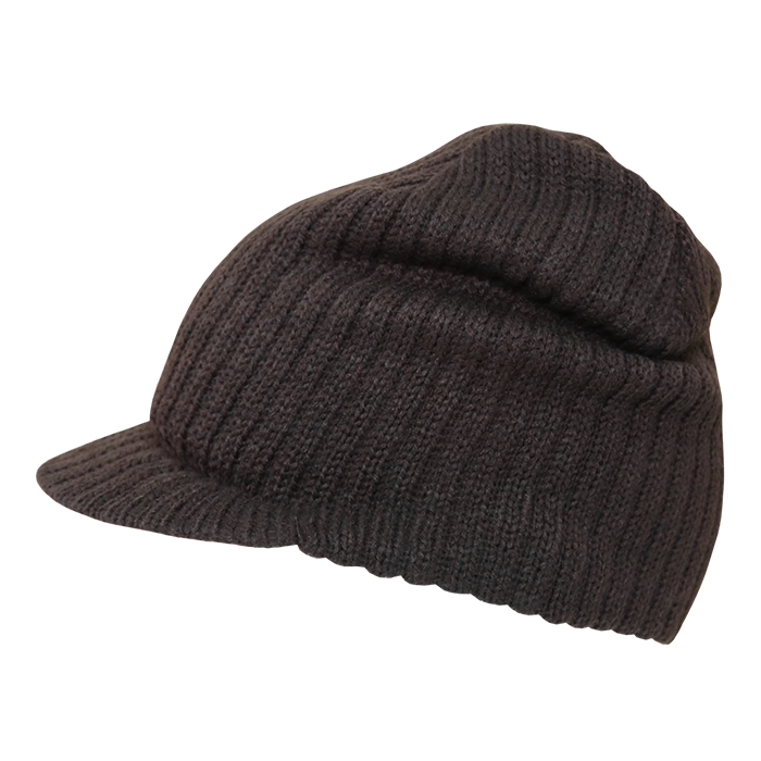 Decky 621 Beanie Hat - 100% Acrylic, Curved Brim