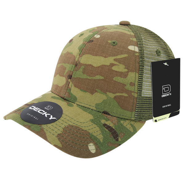Decky 6306 Trucker Hat - Structured, Curved Brim