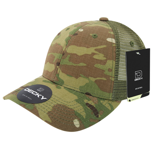 Decky 6306 Trucker Hat - Structured, Curved Brim