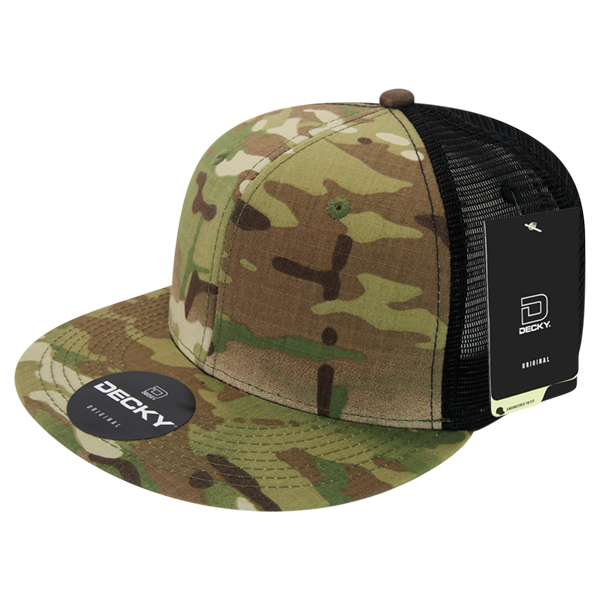 Decky 6307 Trucker Hat - Structured, Flat Brim