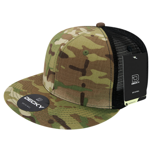 Decky 6307 Trucker Hat - Structured, Flat Brim
