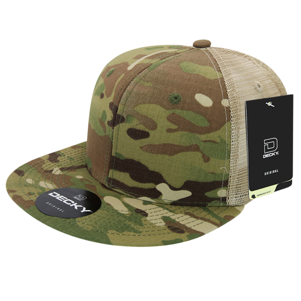 Decky 6307 Trucker Hat - Structured, Flat Brim