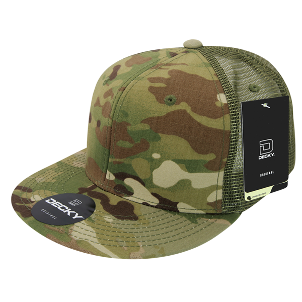 Decky 6307 Trucker Hat - Structured, Flat Brim
