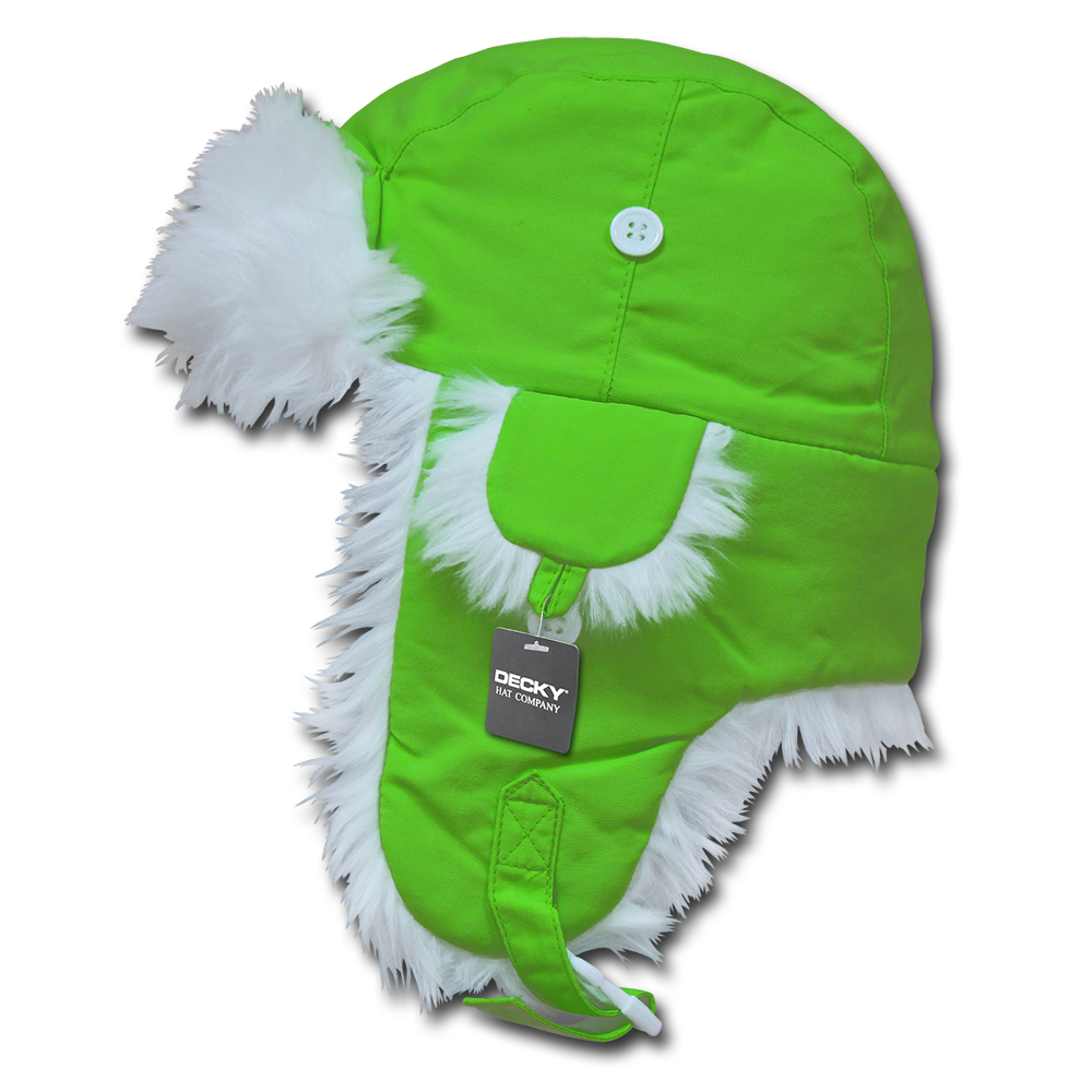 Decky 779 Neon/White Fur Aviator Hat - 100% Nylon