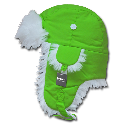 Decky 779 Neon/White Fur Aviator Hat - 100% Nylon