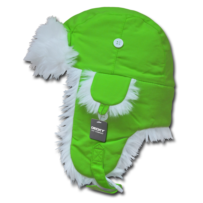 Decky 779 Neon/White Fur Aviator Hat - 100% Nylon