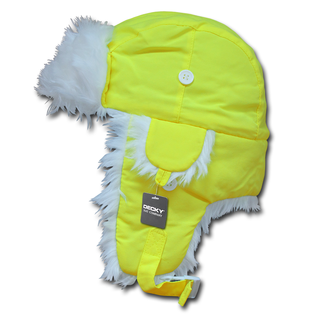 Decky 779 Neon/White Fur Aviator Hat - 100% Nylon