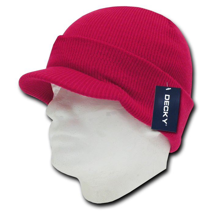 Decky 8009 Beanie Hat - 100% Acrylic, Curved Brim