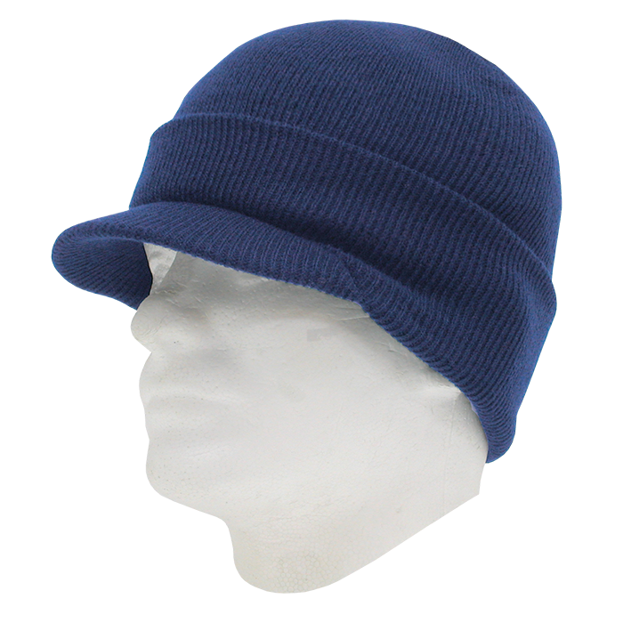 Decky 8009 Beanie Hat - 100% Acrylic, Curved Brim