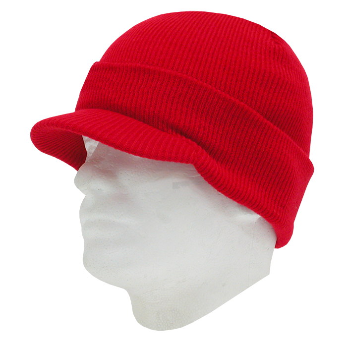 Decky 8009 Beanie Hat - 100% Acrylic, Curved Brim