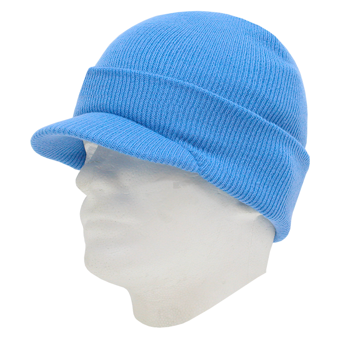 Decky 8009 Beanie Hat - 100% Acrylic, Curved Brim
